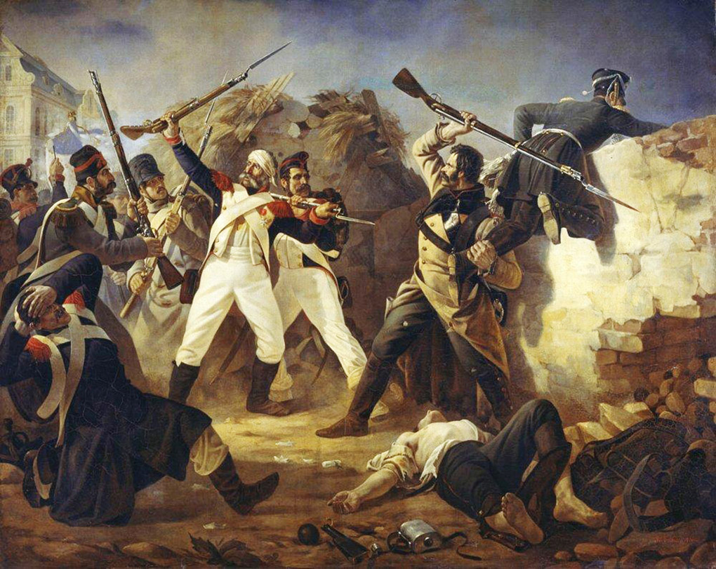 Гренадер лейб-гвардии Финляндского полка Леонтий Коренной в битве под Лейпцигом 1813 года. П. Бабаев