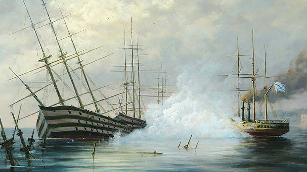 Затопление кораблей в Севастопольской бухте.