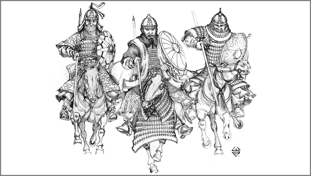 Монголо-татарские всадники.