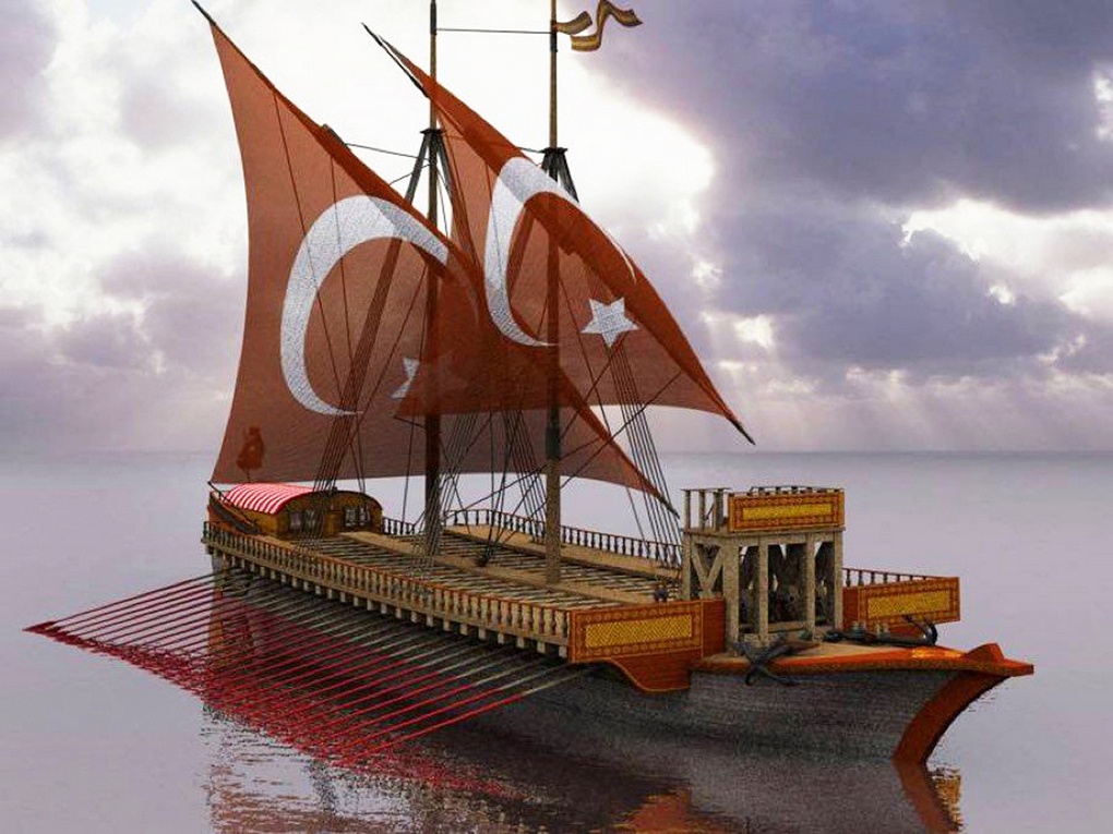 Турецкая средиземноморская галера.