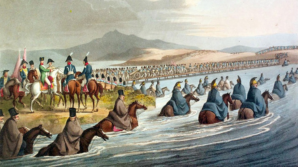 Переправа армии французов через Неман в июне 1812.