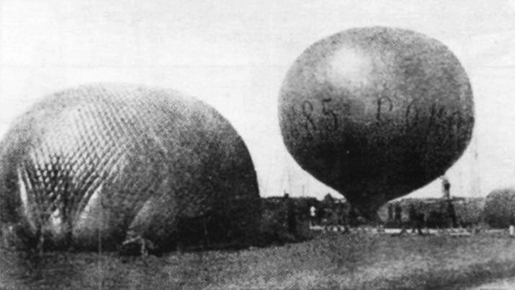 Подъем воздушного шара «Сокол» 1885 год.