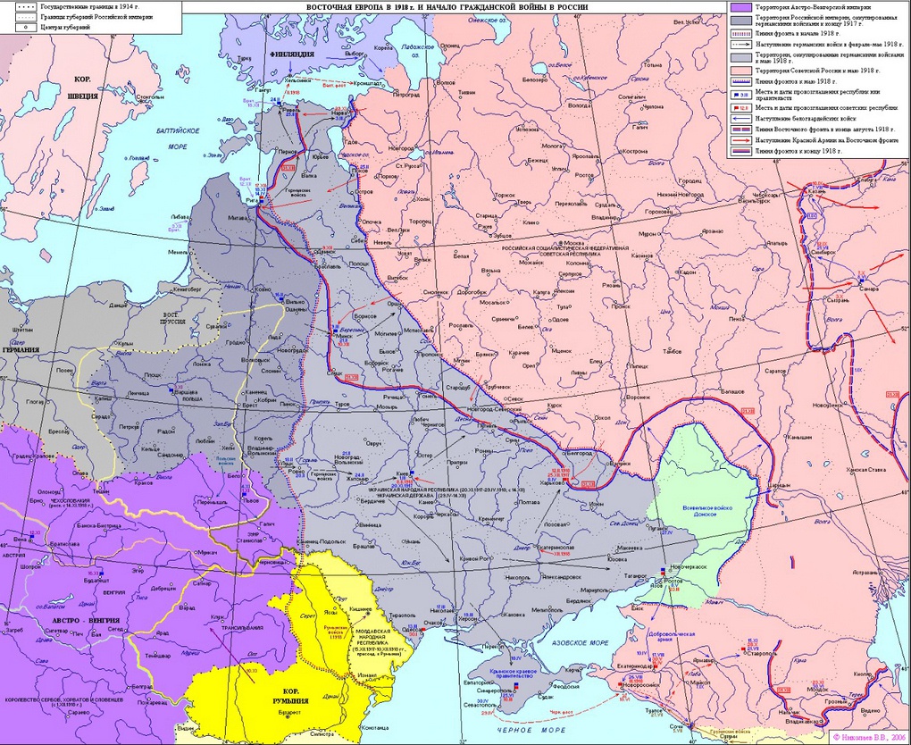 Территории России, отданные врагу в результате Брестского мира.
