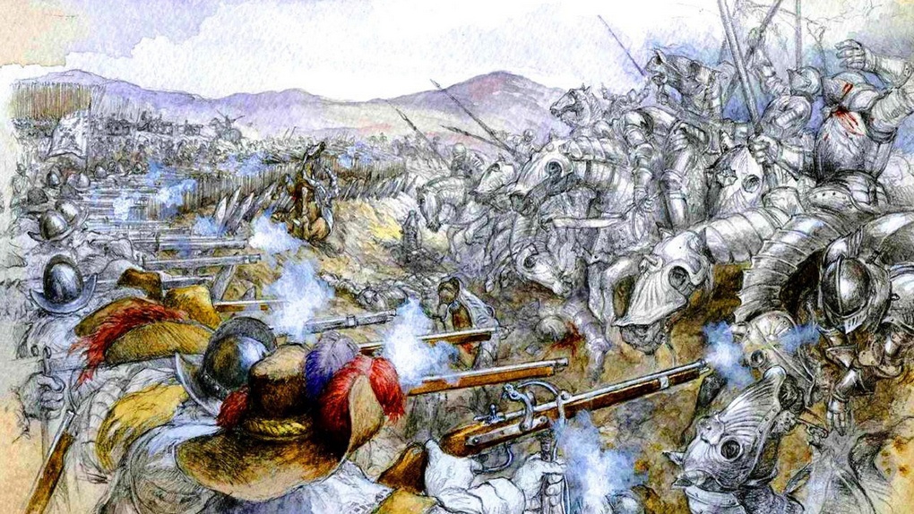 Битва при Чериньоле (картина Christian Jеgou).