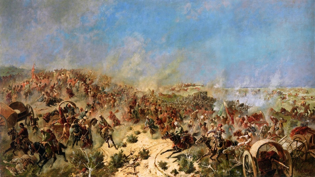Битва при Зерабулаке (картина участника сражения Н.Н. Каразина).