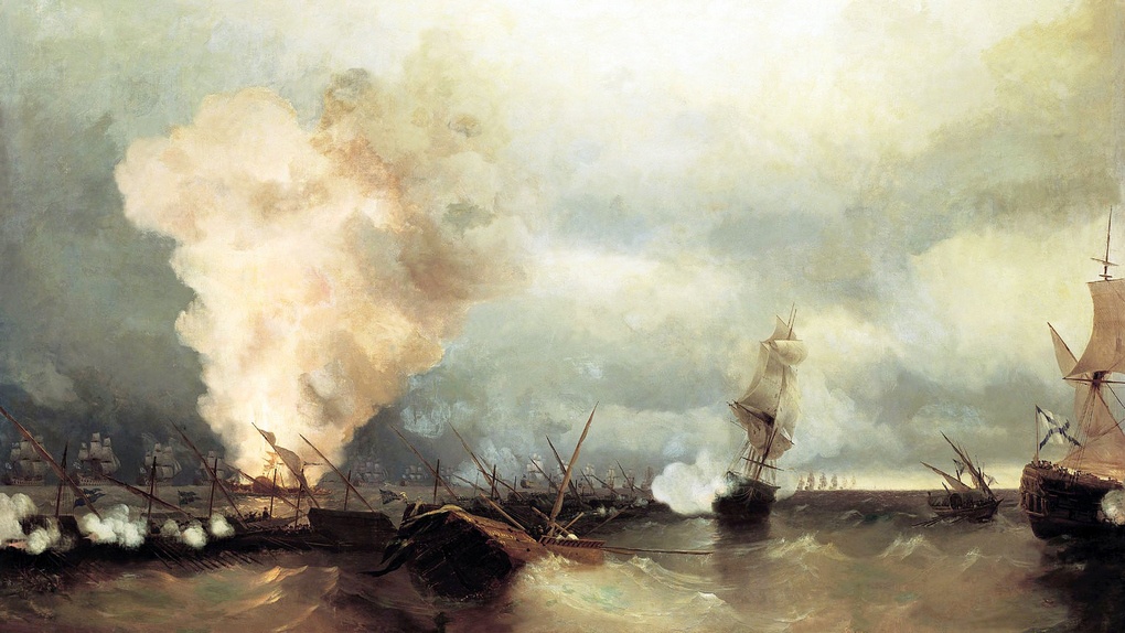 Выборгское сражение 1790 г. (картина И. Айвазовского).