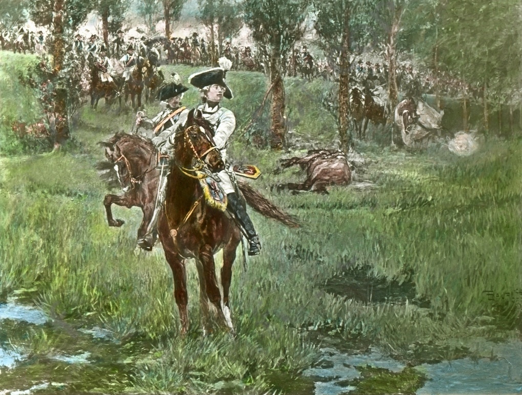 Фридрих фон Зейдлиц во главе своей кавалерии.