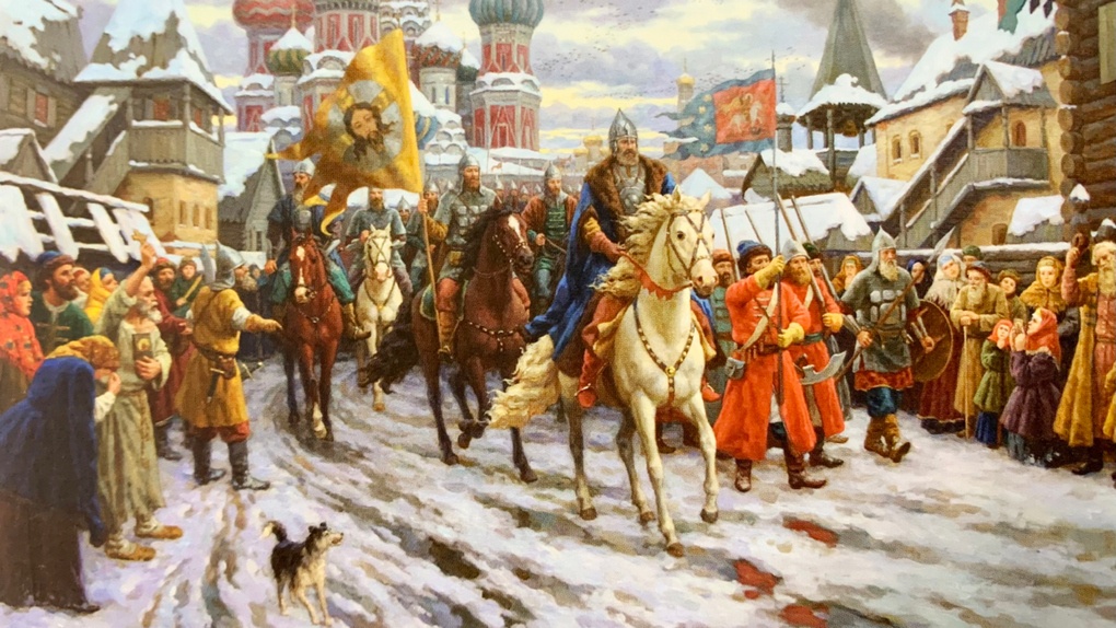 Второе ополчение Минина и Пожарского в Москве (картина В.П. Нагорнова).