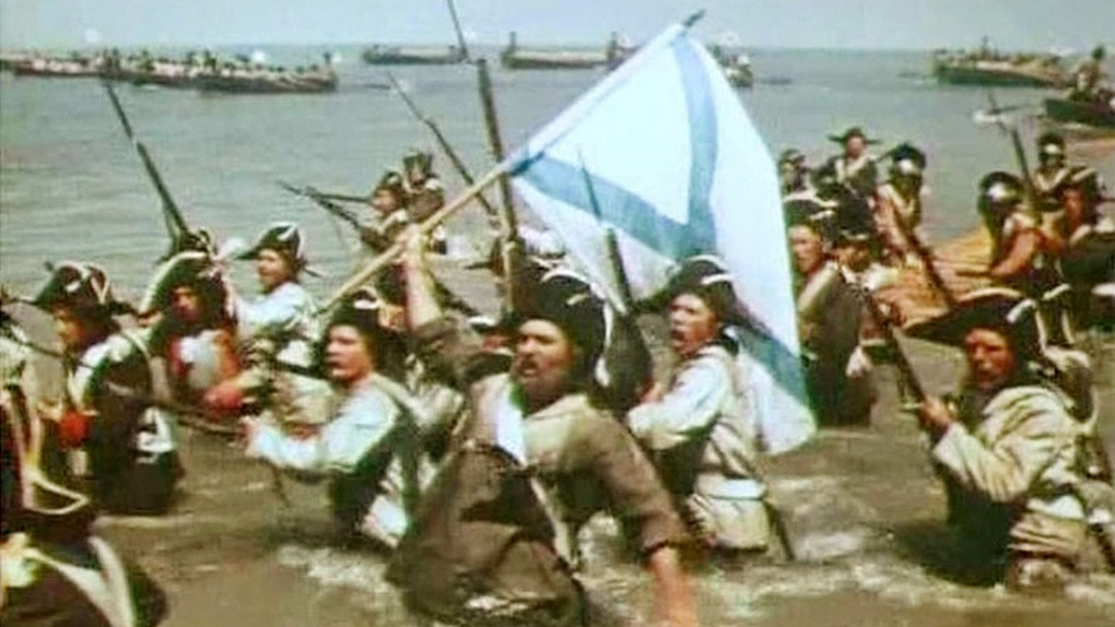 Русские моряки при штурме крепости Корфу.