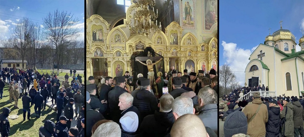 Изгнание верующих из православного храма.
