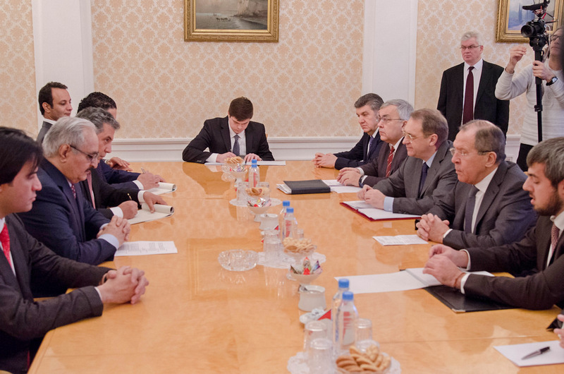 Встреча Министра иностранных дел России С.В.Лаврова с командующим Ливийской национальной армией Х.Хафтаром, Москва, 29 ноября 2016 года