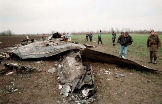 Сбитый сербами F-117.