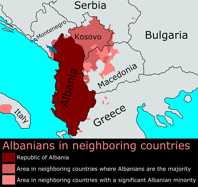 Карта великой албании