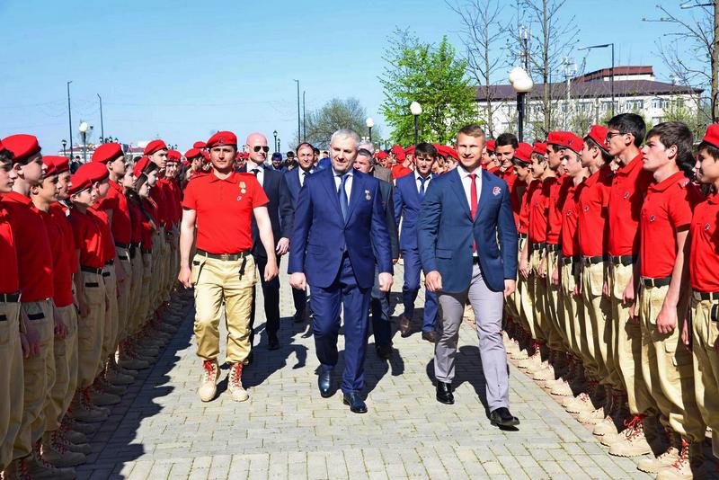 Торжественное посвящение в юнармейцы в Чеченской республике.