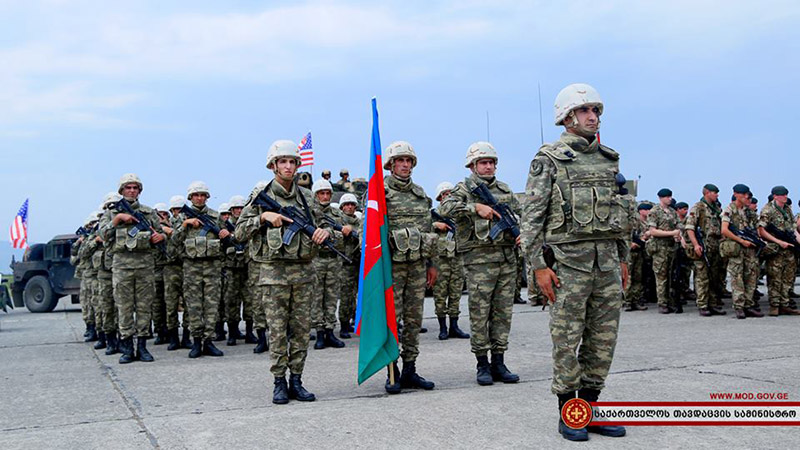 Азербайджанские солдаты на открытии Noble Partner 2018.