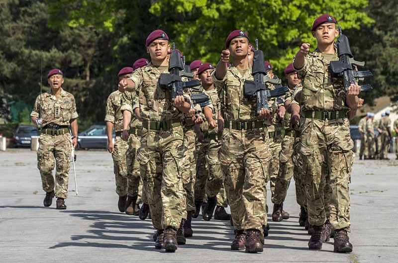 Гуркхские пехотинцы в армии Великобритании.