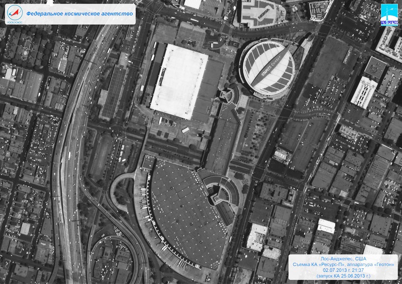 Снимок улиц Лос-Анджелеса со спутника «Ресурс-П».
