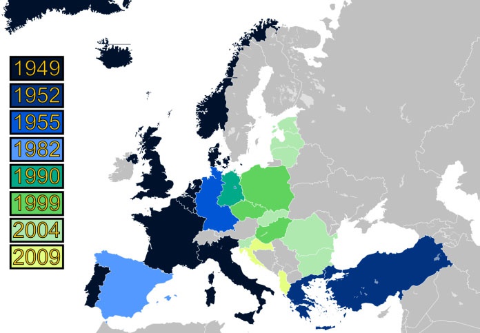 Карта расширения  НАТО.