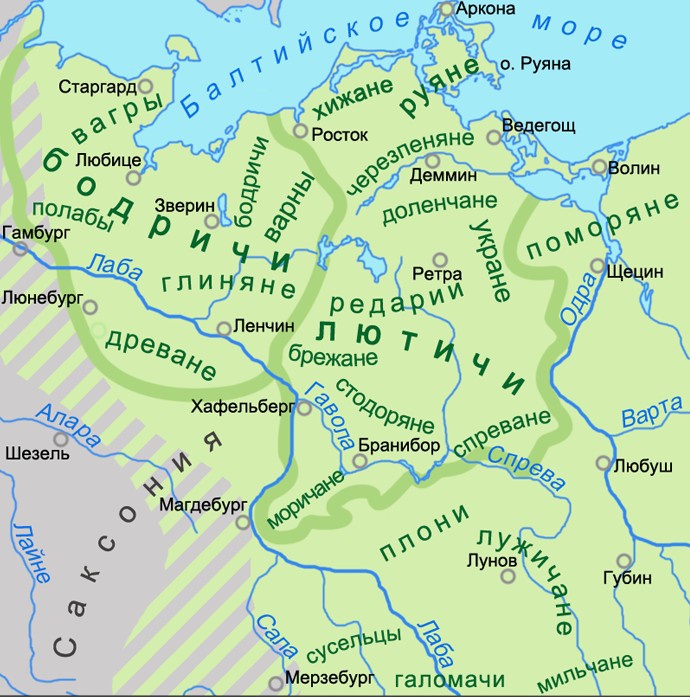 Карта расселения племен в XIII веке.