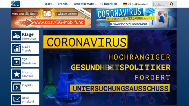 Немецкое ТВ: коронавирус выведен искусственно