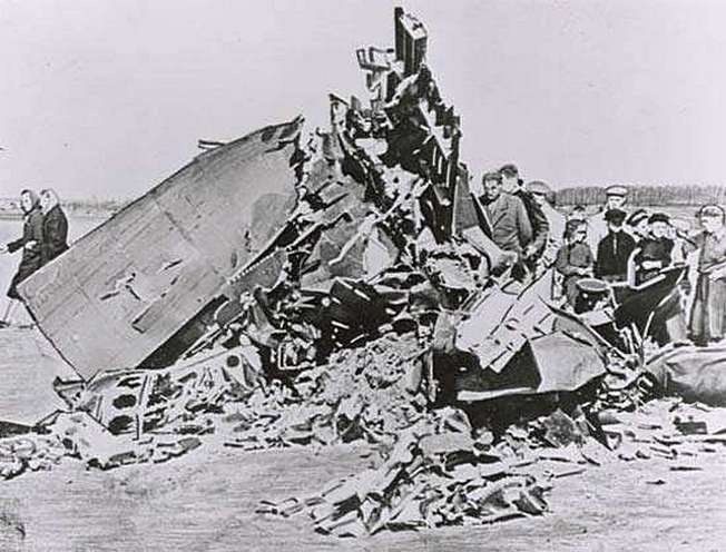 Обломки самолёта-шпиона Lockheed U-2, который пилотировал Ф.Г. Пауэрс.