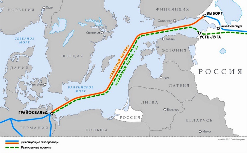 Строительство трубопровода от российского побережья до Германии поддерживают 77% немцев.