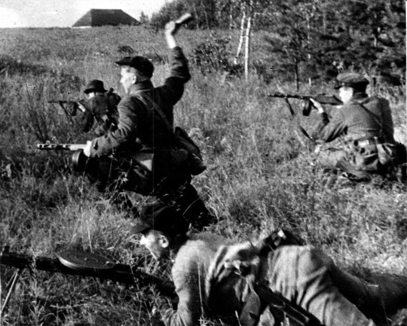 Партизаны ведут бой.