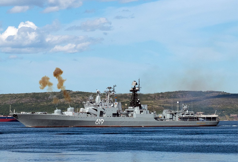 Большой противолодочный корабль «Североморск» вышел в Баренцево море.