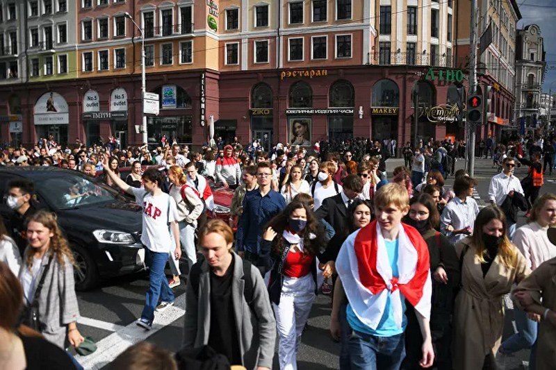 Протесты студентов в Минске.