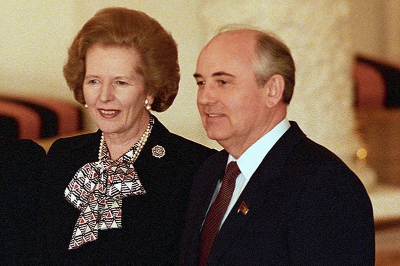 Маргарет Тэтчер и Михаил Горбачёв в 1987 году.