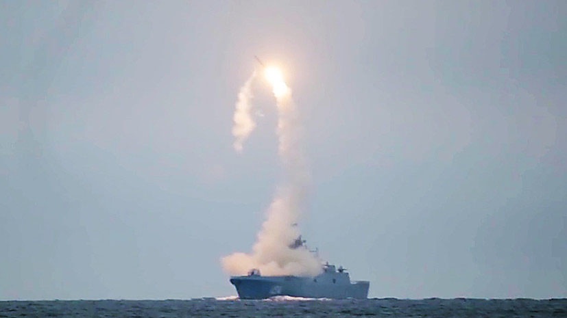 Запуск гиперзвуковой ракеты «Циркон» с фрегата «Адмирал Горшков».