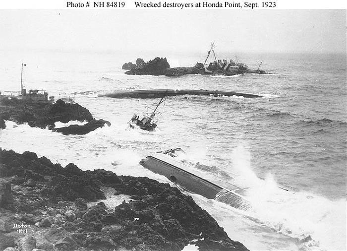 Катастрофа Honda Point. Корабли 11-й эскадрильи разрушителей потерпели крушение на побережье Калифорнии ночью 8 сентября 1923 года.