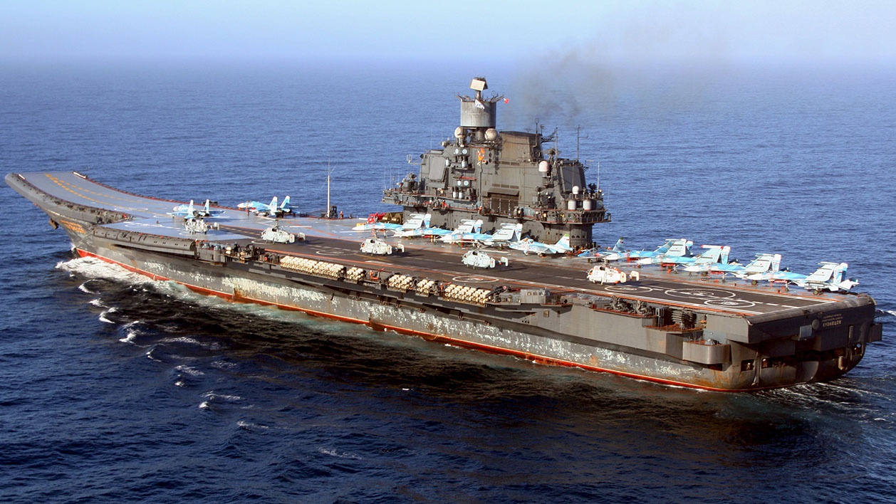 Единственный на данный момент российский тяжёлый авианесущий крейсер «Адмирал флота Советского Союза Кузнецов».