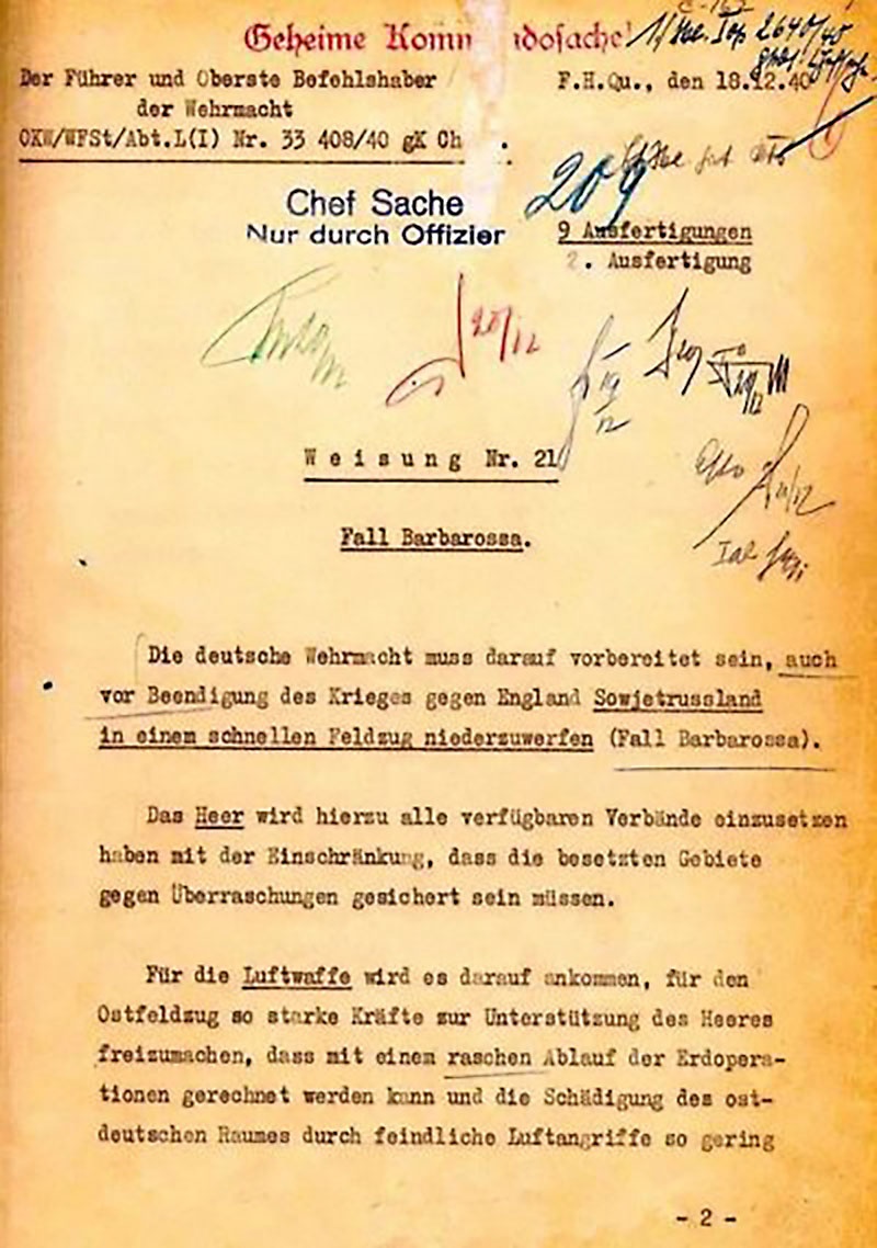 Hа советские требования Гитлер не ответил, подписал директиву «Барбаросса» и начал готовиться к нападению на СССР.