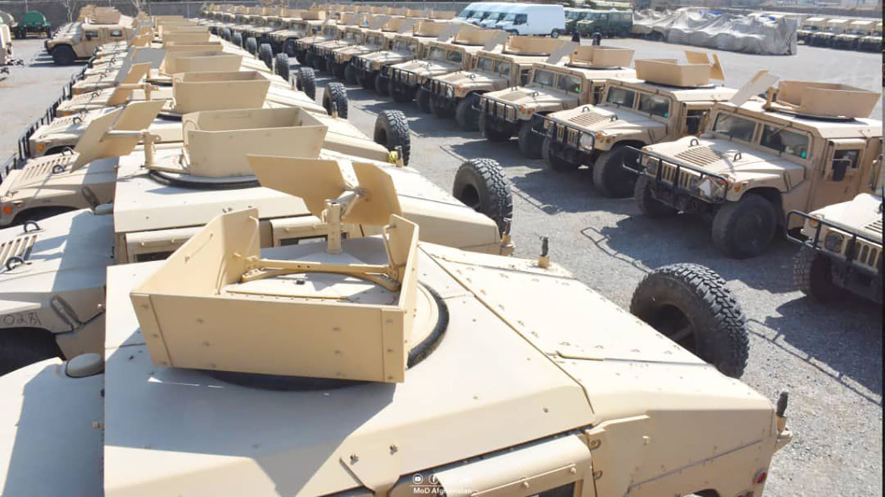 Военные машины, переданные США в Афганскую национальную армию в феврале 2021 года.