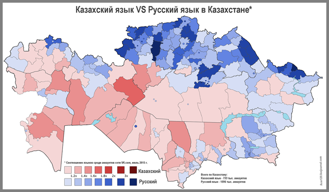 Этнические казахи, особенно проживающие в городах, предпочитают использовать в повседневном общении русский язык.