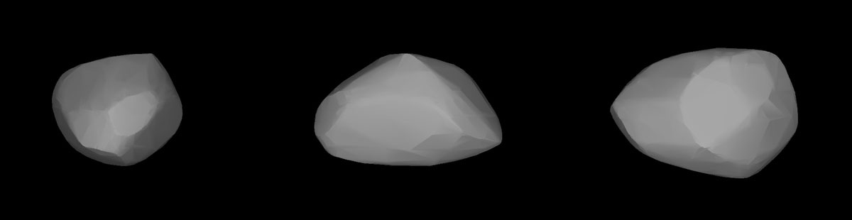 Модель астероида Апофис, созданная по кривой блеска в Астрономическом институте Карлова университета.