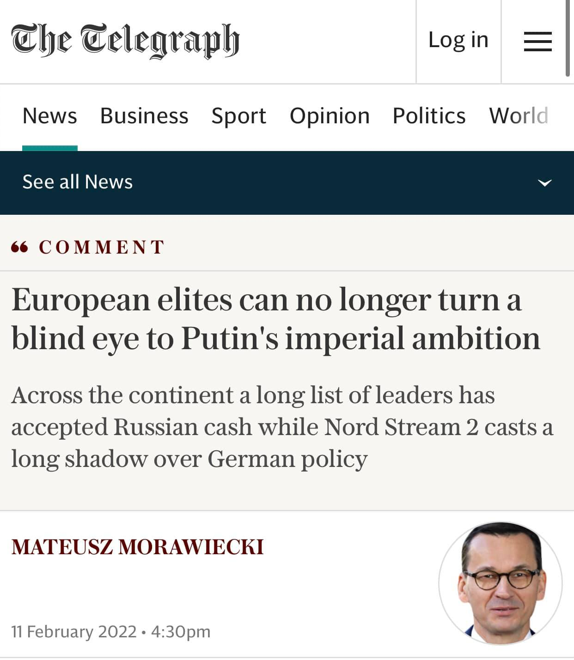 Статья, опубликованная на сайте The Daily Telegraph, затягивает петлю на шее Европы, а не Москвы.