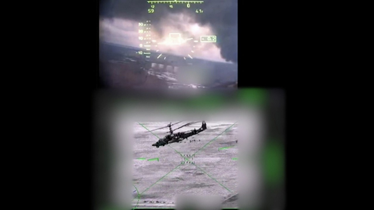 Прикрытие вертолётом Ка-52 ВКС РФ высадки тактического десанта подразделений воздушно-десантных войск РФ и взятие под контроль аэродрома Антонов в Гостомеле.