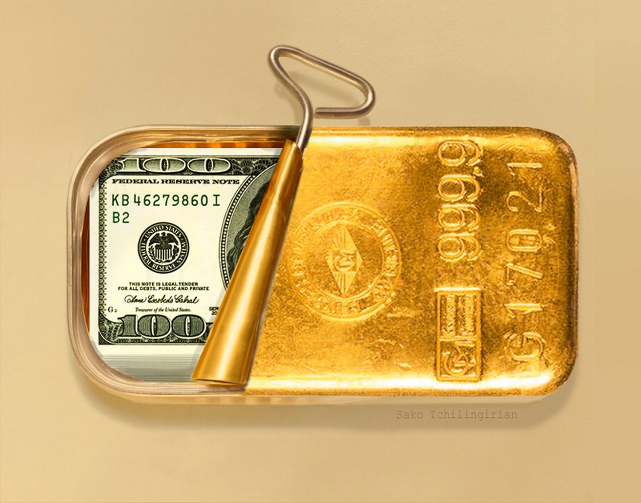Доллар стал эквивалентом золота в 1944 году.
