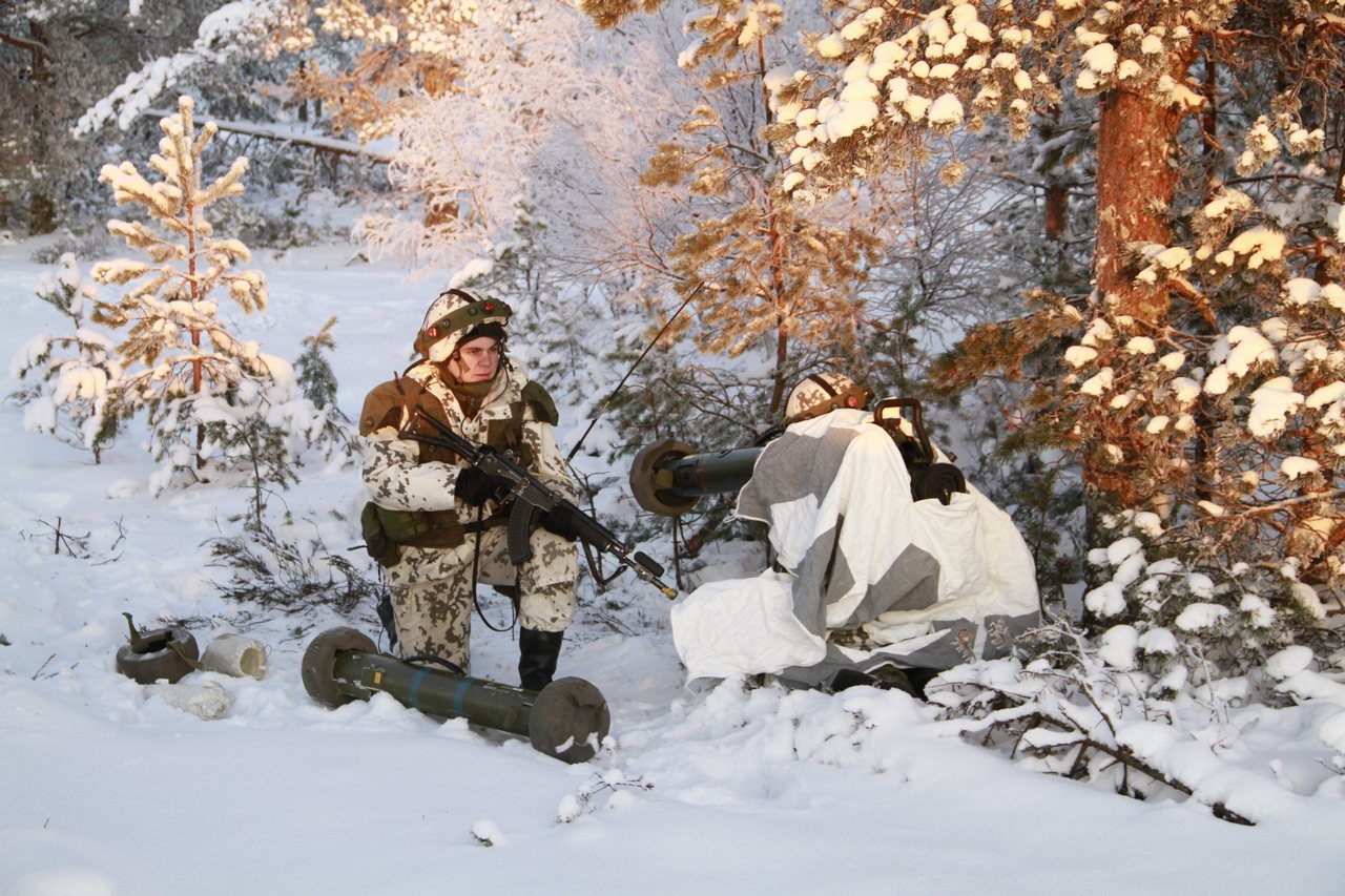 У Финляндии маленькая, но вполне боеспособная армия, умеющая воевать в тяжёлых условиях.