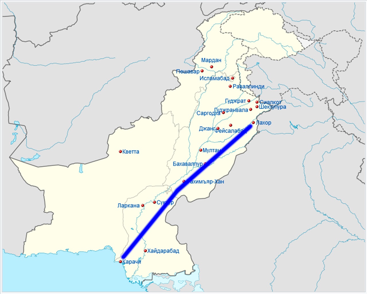 «Пакистанский поток» из Карачи в Лахор.