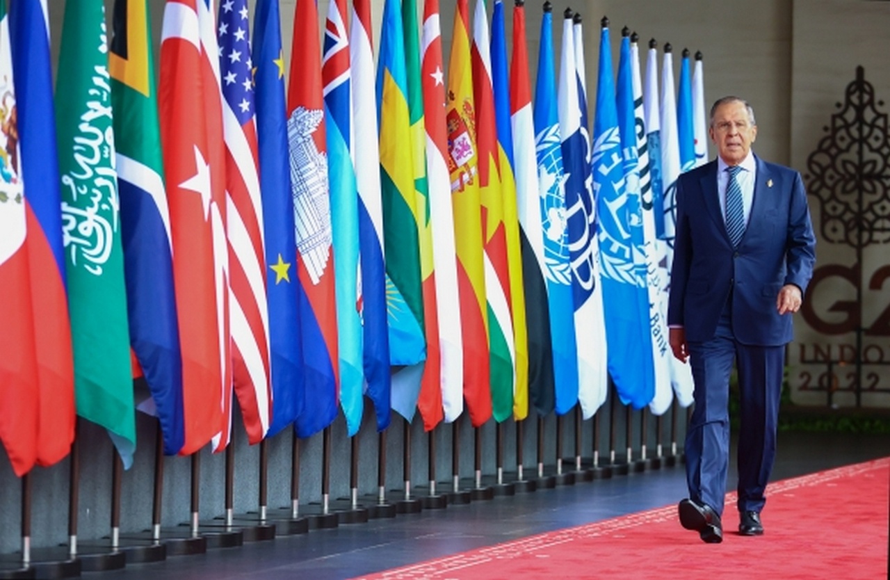 Министр иностранных дел России Сергей Лавров на саммите G20.