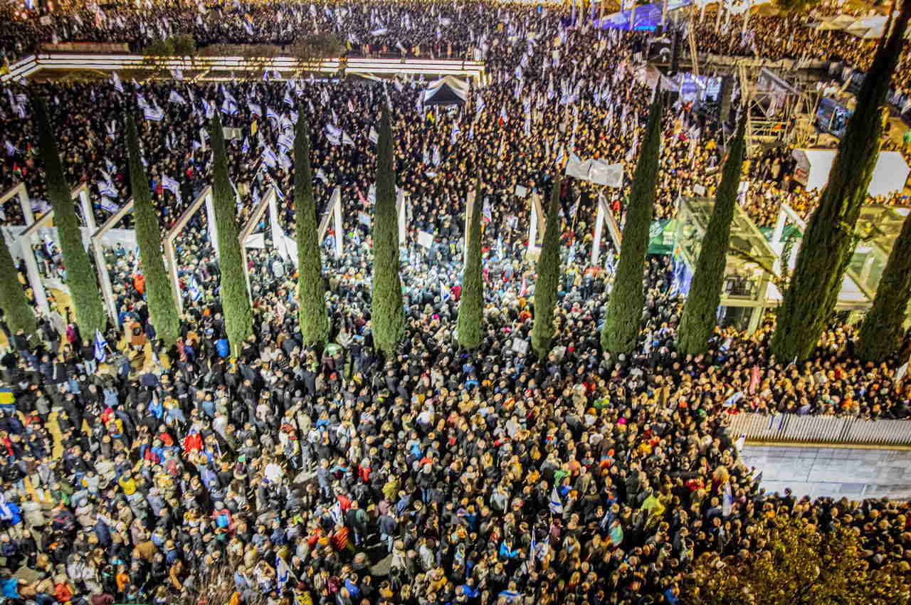 Акция протеста против судебной реформы в Тель-Авиве, 14 января 2023 г.