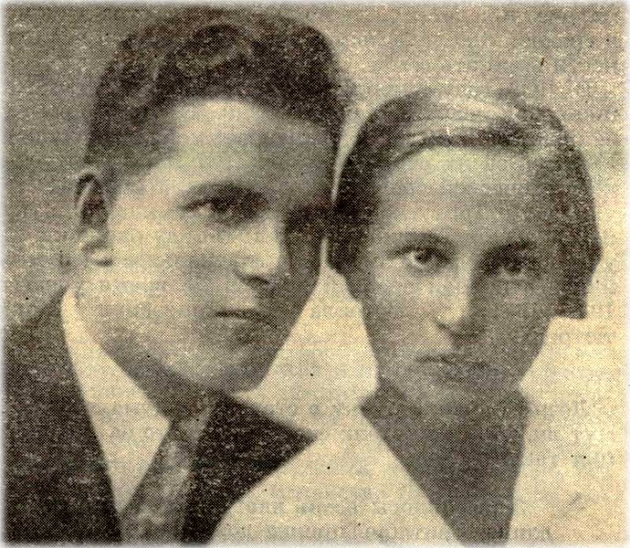 Леэн с братом Борисом, 1938 г.