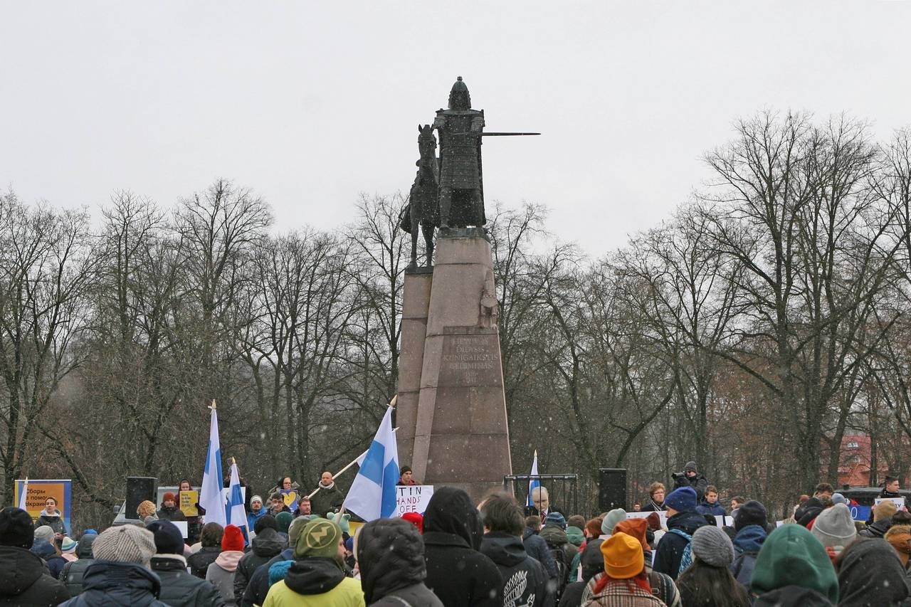 Акция протеста «русской оппозиции» в Вильнюсе: кто эти люди, чьи это флаги?