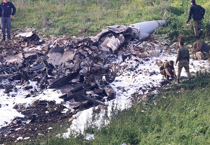 Израильский F-16 сбитый сирийскими ПВО