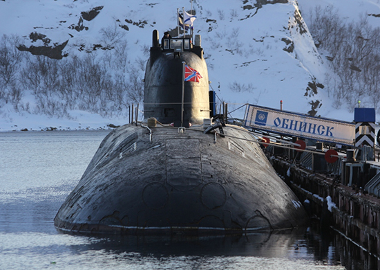 Подводная лодка Северного флота «Обнинск» отработала атаку отряда кораблей  условного противника