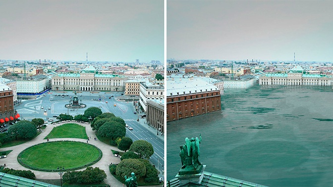 Высохший Байкал и затопленный Петербург: в Сети появились фото «состарившейся» Земли