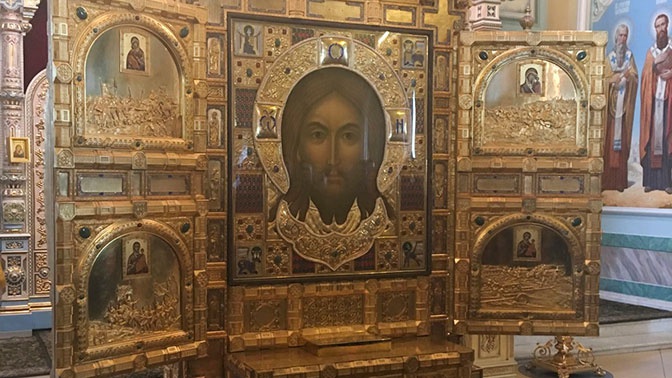 Икона «Спас Нерукотворный» Главного храма ВС РФ прибыла во Владивосток